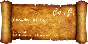 Csomán Júlia névjegykártya